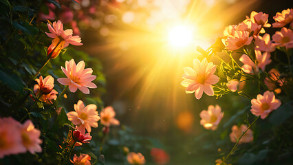 Obraz premium beautiful flowers in the sunlight