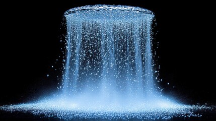 Studio Waterfall, Isolated,  Dark Background,  Splash,  Advertising