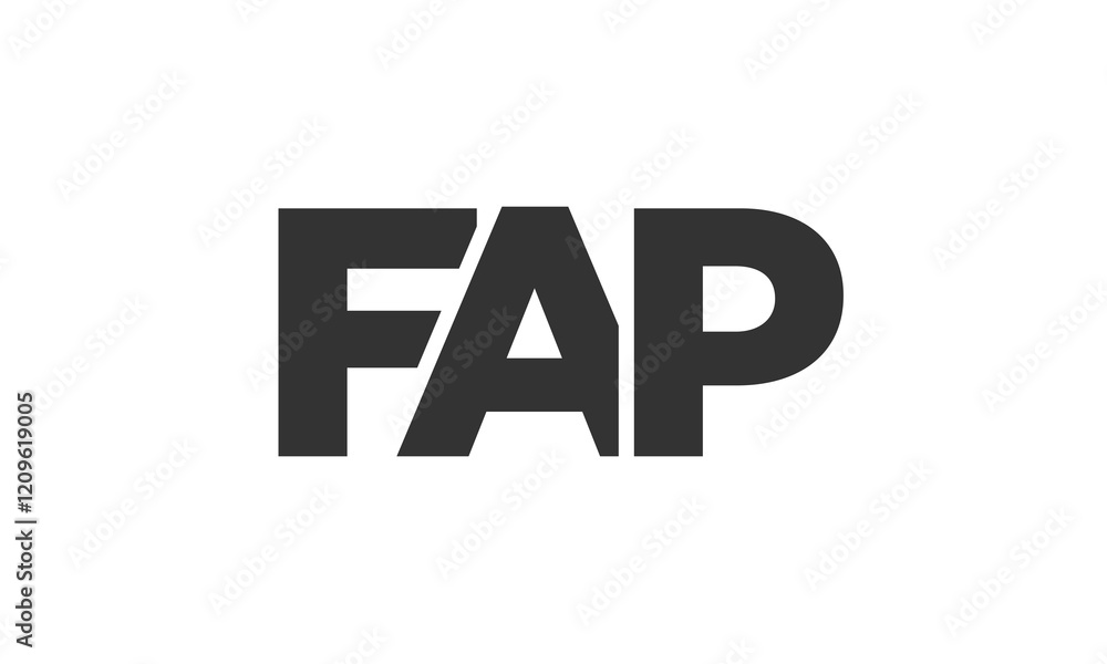 Fototapete FAP logo design template with strong and modern bold text. Initial based vector logotype featuring simple and minimal typography. Trendy company identity.