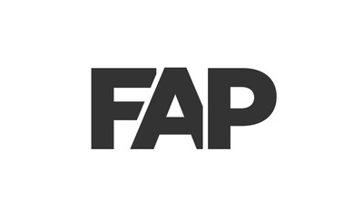 FAP logo design template with strong and modern bold text. Initial based vector logotype featuring simple and minimal typography. Trendy company identity.