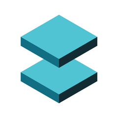 Cube logo, geometric vector design. Box logotype company, trendy techno emblem in isometric 3D style.