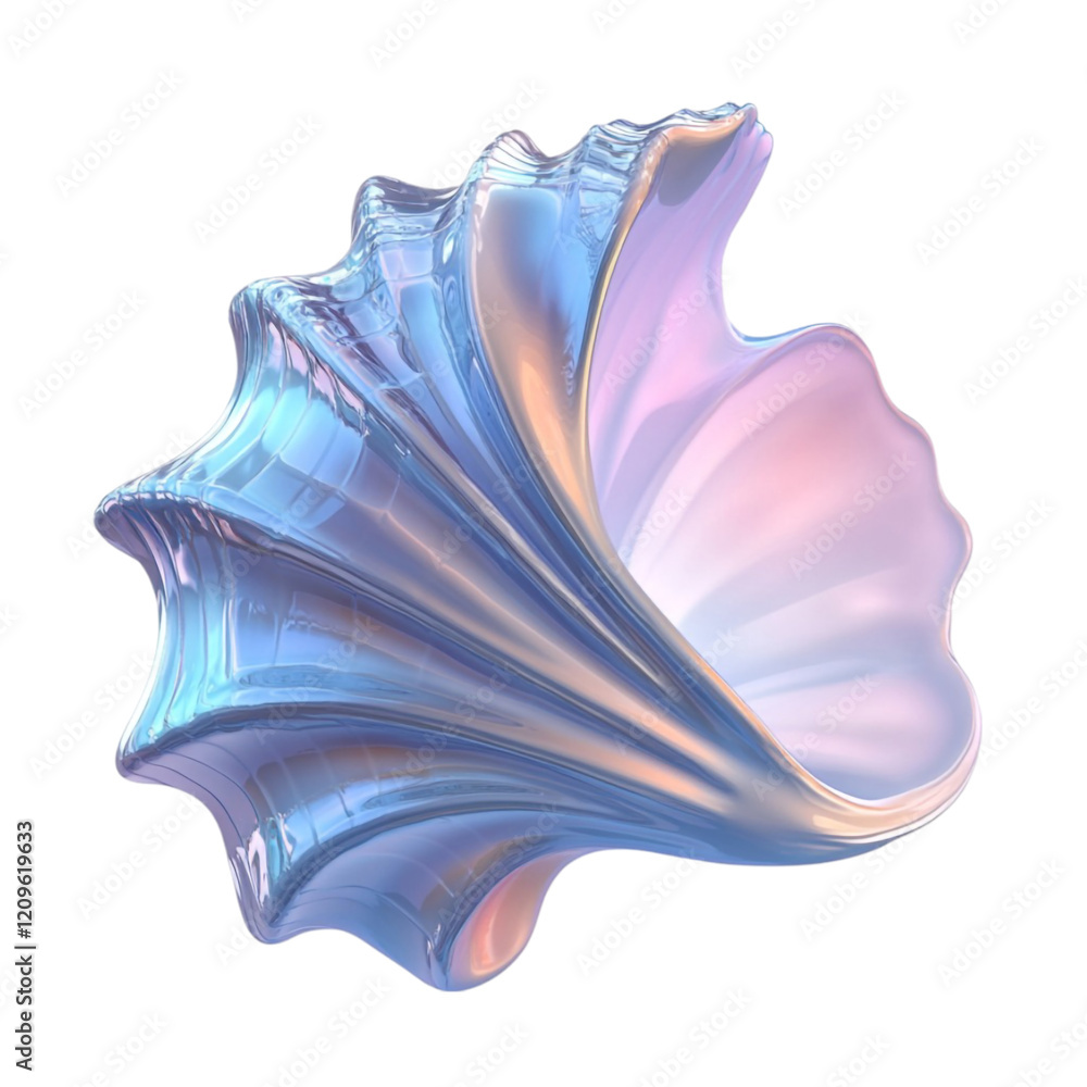 Poster iridescent seashell abstract art digital design