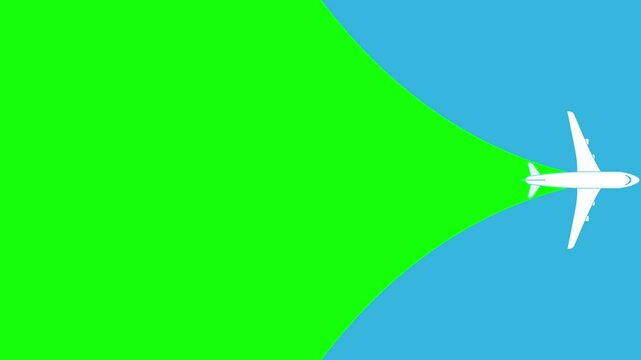 Vector plane movement and frame screen change transition. Animation from left to right flight.