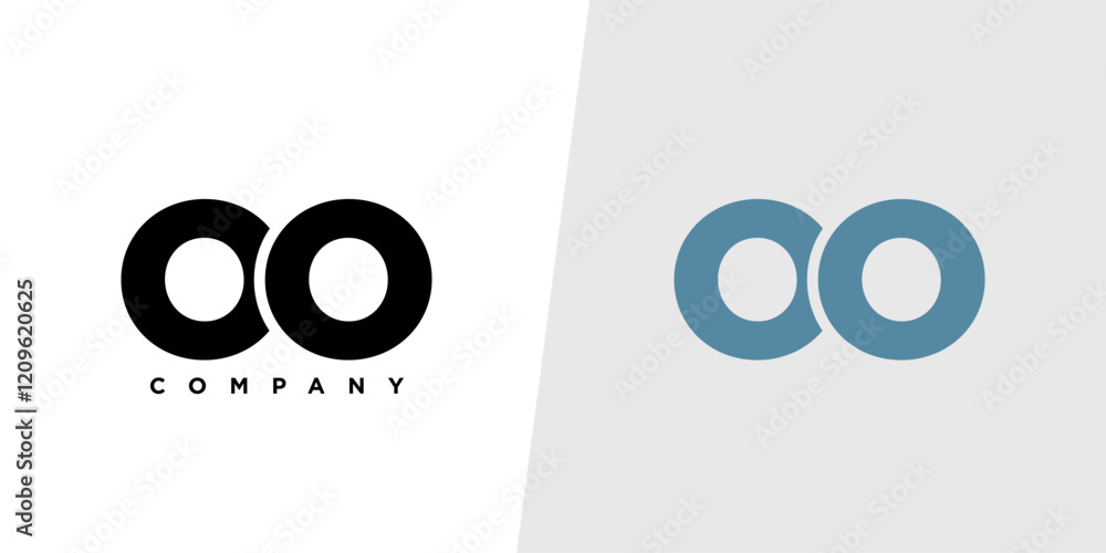 Poster letter o and o, oo logo design template. minimal monogram initial based logotype.
