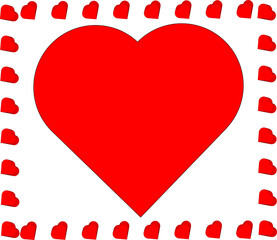 valentine card with hearts