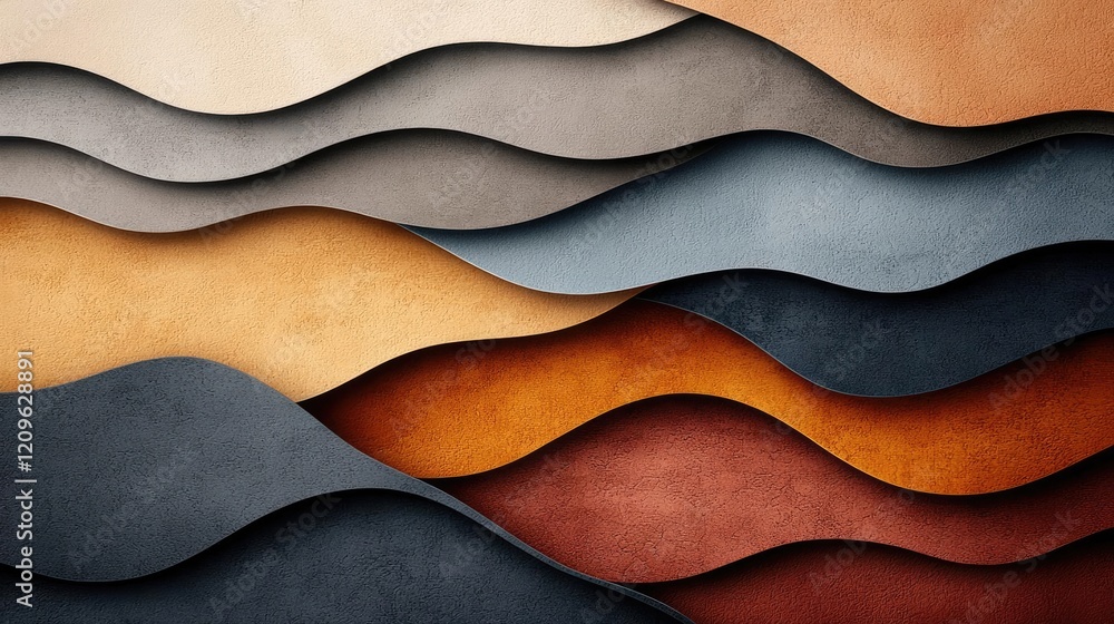 Poster retro watercolor idea. a vibrant collection of wave-patterned textures in various colors and tones.