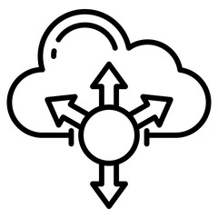 cloud elasticity single icon