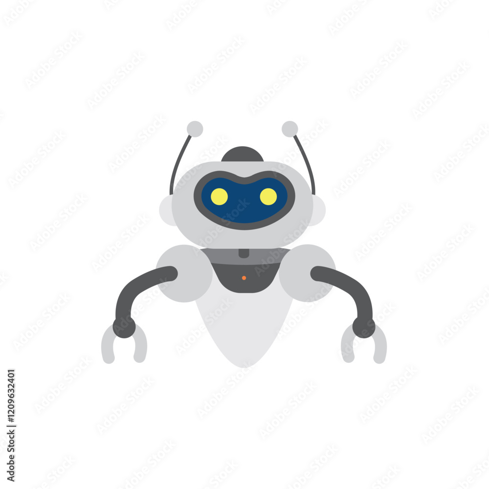Poster vector robot chatbot, ai in science and business, technology and engineering concept.