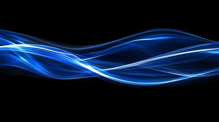 Abstract digital wave of blue energy, sleek and fluid motion, futuristic technology theme, sci-fi inspired, glowing and radiant, seamless flow and sharp detail