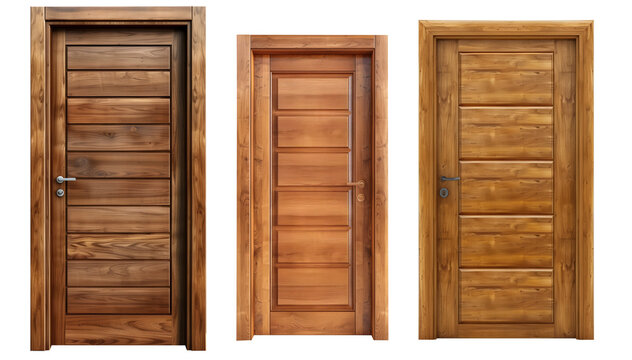 Glossy wooden door with horizontal grooves