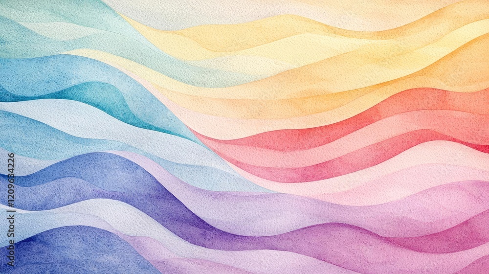 Aufkleber retro watercolor idea. an abstract watercolor wave background with vibrant colors and smooth flowing