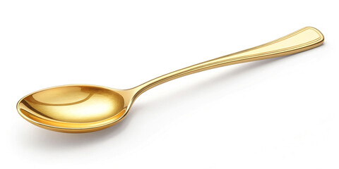 Gold Spoon Isolated on Background for Culinary Themes