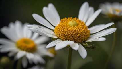 Obraz premium Fresh Daisies Blooming in a Sunny Garden During Spring Showcase Nature's Beauty and Vibrancy