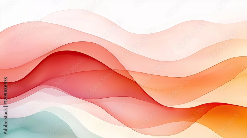 Aufkleber retro watercolor idea. colorful abstract waves create a smooth and vivid background for various desi