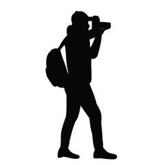 photographer silhouette on white background vector