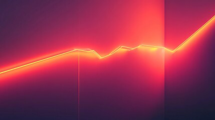 Abstract economic graph with rising red line, financial success, glowing light, vibrant and energetic, sharp and modern design