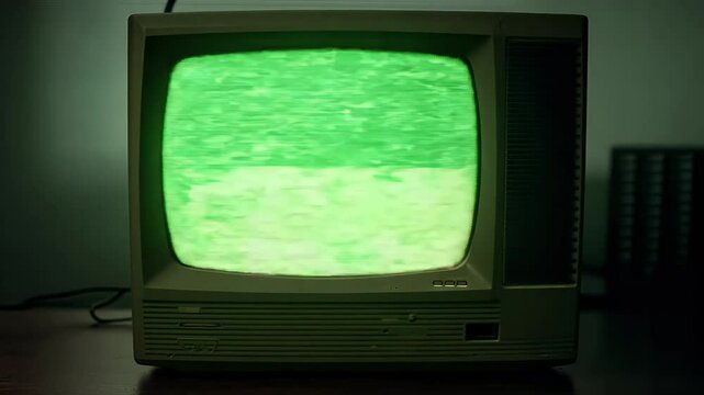 A glitchy retro computer startup sequence featuring an old school green screen interface followed by a simulated system shutdown in 4K quality