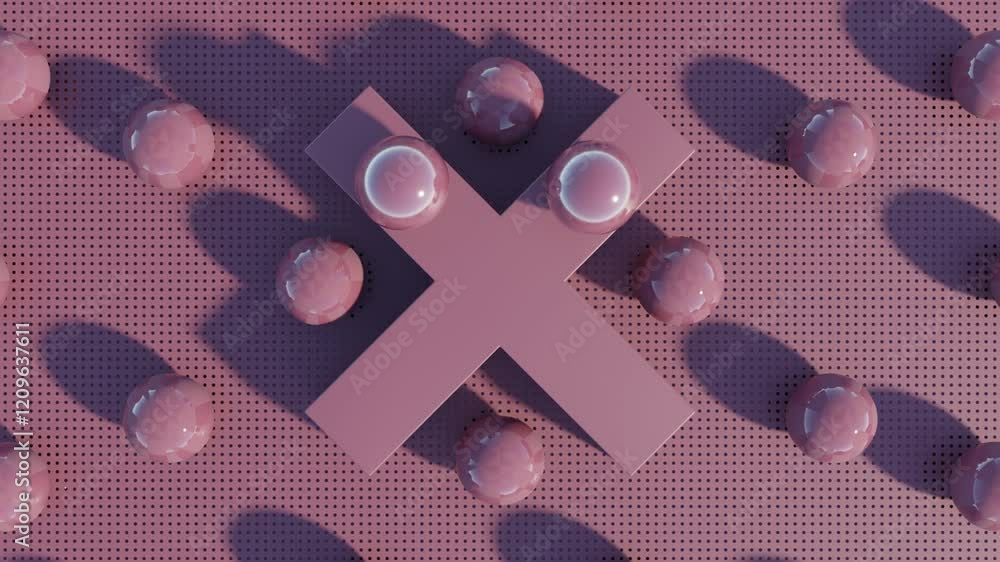 Aufkleber deep red-brown 3d abstract animation with seamless motion of spheres for sophisticated backdrops and
