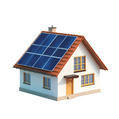 Eco friendly house with solar panels on roof sustainable home renewable energy