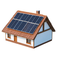 Solar Panels on House Roof Sustainable Energy Home Design