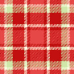Vibrant red and cream plaid pattern.  Perfect for textile design, seasonal branding, or festive backgrounds.  Clean, modern style.  Ideal for website banners, wrapping paper, or apparel.