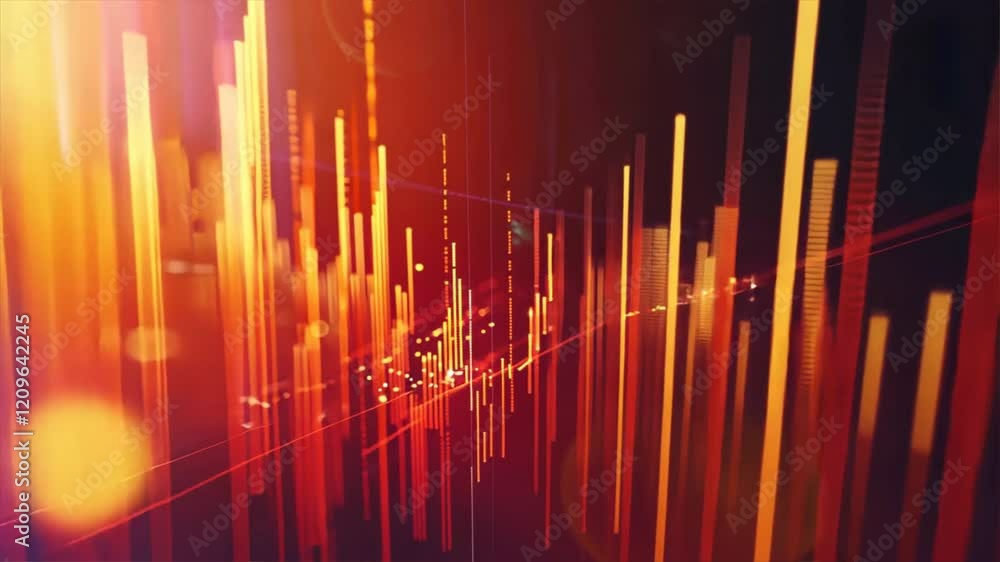 Leinwandbilder vibrant abstract background with colorful vertical lines and glowing dynamic elements, showcasing te