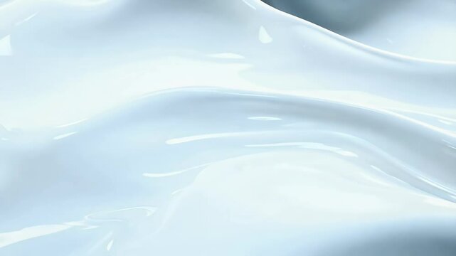 An abstract 3D video animated liquid surface resembling swirling white cream or milk seamless video ly looping as a fluid motion background in high resolution