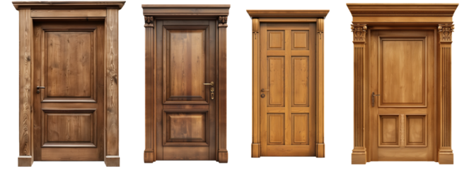 Classic wooden door with a rectangular panel design