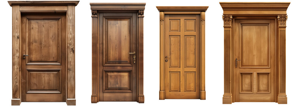 Classic wooden door with a rectangular panel design
