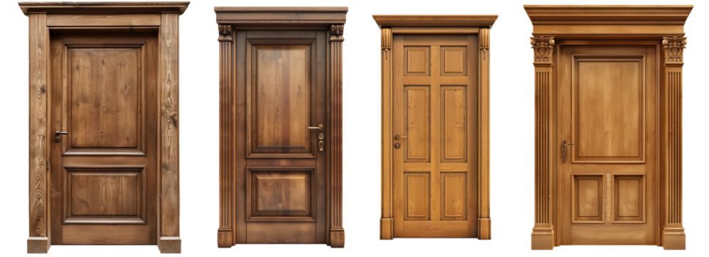 Classic wooden door with a rectangular panel design