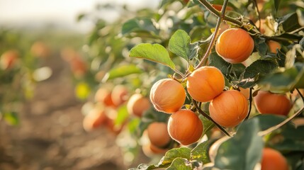 Ripe orange cotton fruit on plants in organic cotton farm ready for sustainable textiles and eco-friendly industry growth.