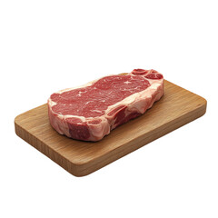 Obraz premium Juicy Steak on Wooden Board Delicious Meat Ready to Cook