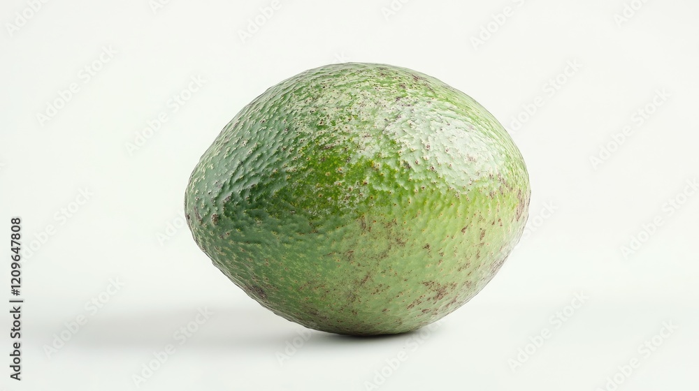 Poster fresh ripe avocado with textured skin displayed on a plain white background showcasing its natural c