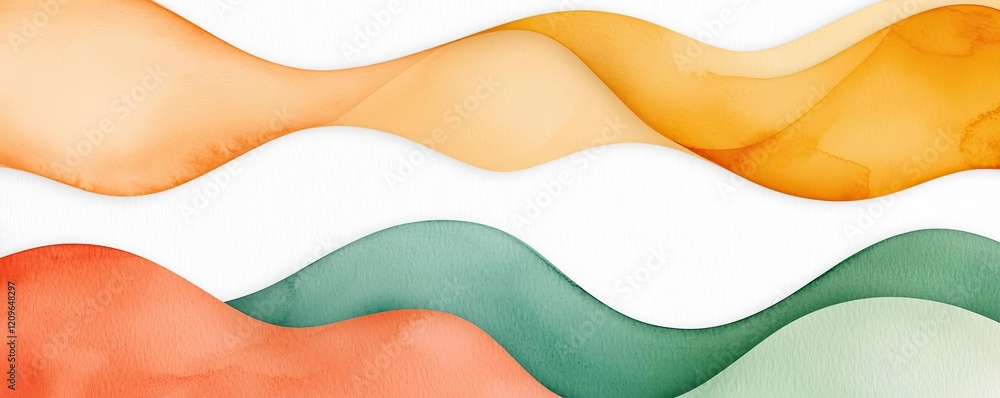 Poster retro watercolor idea. abstract waves of pastel colors create a harmonious and fluid visual design.
