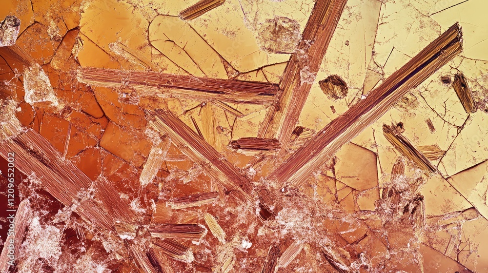 Aufkleber rhodalbe crystal formation microscopic photomicrograph capturing unique patterns and textures under 