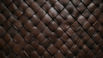 Seamless woven brown leather texture suitable for fashion design and product display backgrounds