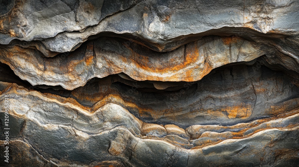 Poster textured rock formations within a cave displaying earthy tones and intricate natural patterns for ge