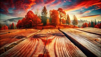 Double Exposure: Aged Redwood Texture & Nature Scene - Stock Photo