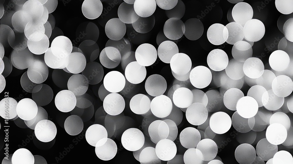 Poster silver and white bokeh lights creating an elegant defocused abstract background for festive and arti
