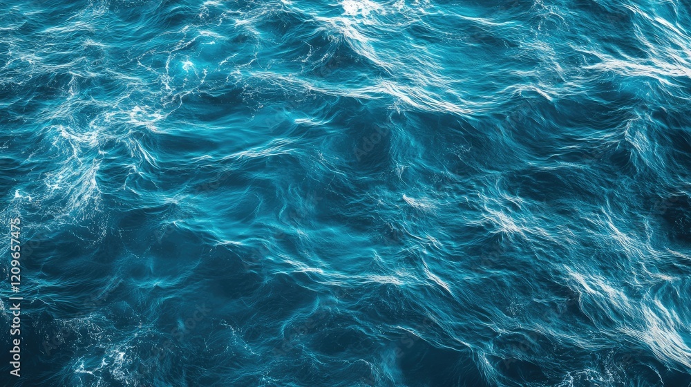 Poster seamless blue ocean water texture with gentle waves creating a calming and serene atmosphere for bac
