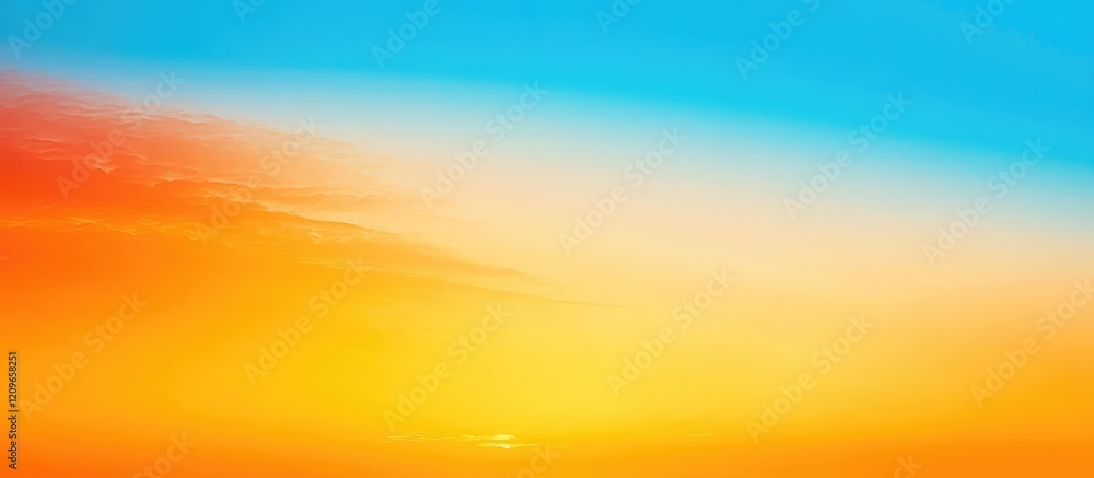 Poster vibrant orange and blue sunset sky reflections with smooth gradient hues creating serene backdrop fo
