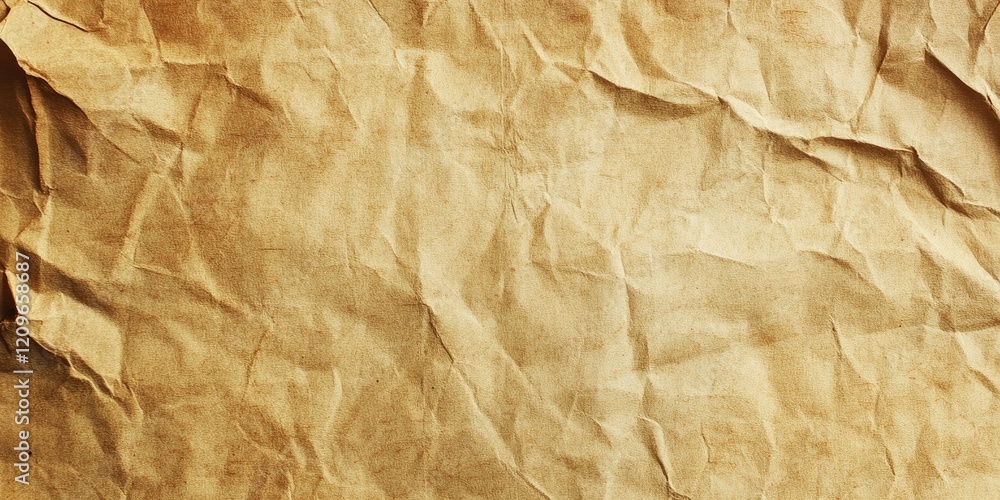 Poster crumpled vintage paper background in warm beige tones with a textured surface creating a rustic and 