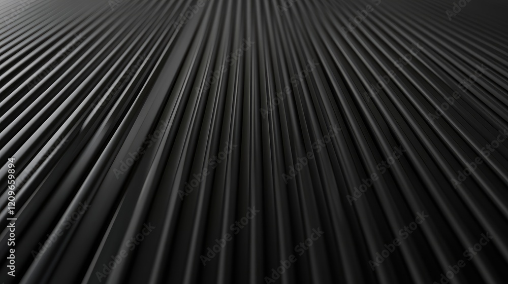 Poster black fluted texture with vertical lines in a seamless design for modern backgrounds and textures