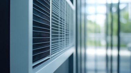 Obraz premium Modern Air Purification System Featuring a Close-Up of a Single Air Filter in a Sleek Interior Environment