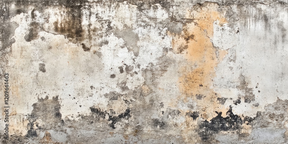Poster grungy concrete wall texture with faded beige, gray and black patches creating a weathered effect, i