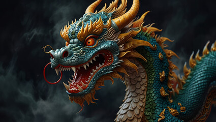 Fototapeta premium Chinese dragon illustration