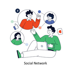 Social Network Flat Style Design Vector illustration. Stock illustration