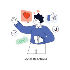 Social Reactions Flat Style Design Vector illustration. Stock illustration