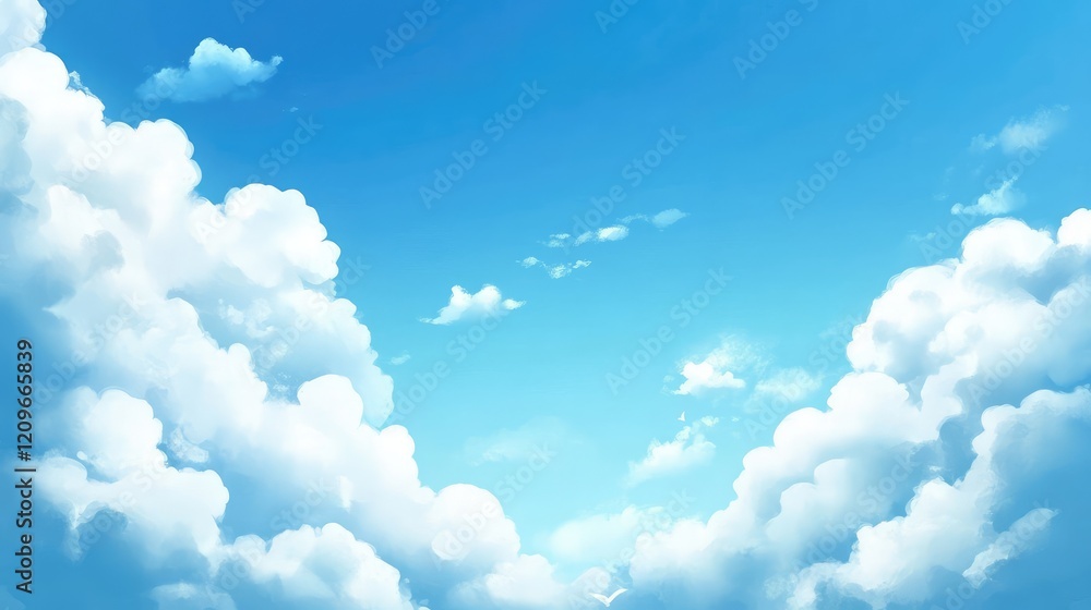 Aufkleber serene sky background with soft white clouds and vivid blue hue from an aerial perspective ideal for