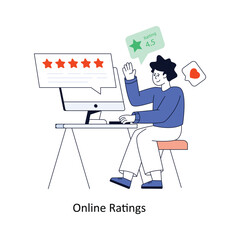 Online Ratings Flat Style Design Vector illustration. Stock illustration